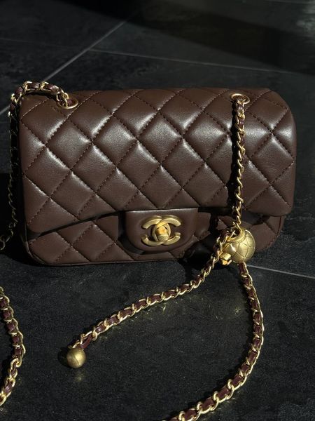 Chanel Classic 1.55 Small Single Flap in Brown/Gold Магнітна Коробка pr2998 фото
