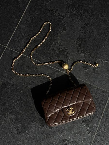Chanel Classic 1.55 Small Single Flap in Brown/Gold Магнітна Коробка pr2998 фото