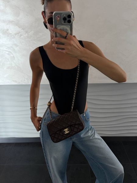 Chanel Classic 1.55 Small Single Flap in Brown/Gold Магнітна Коробка pr2998 фото
