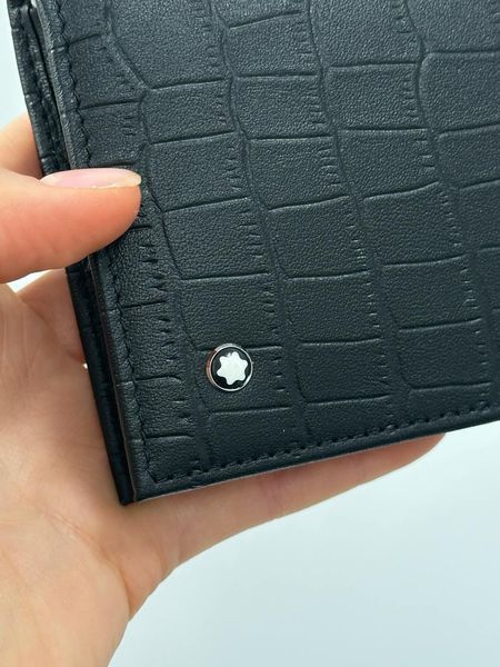 Гаманець Montblanc 14cc з тисненням під крокодила у чорному кольорі 8818506 фото