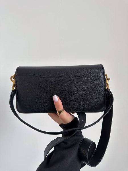 Tabby Shoulder Bag In Signature Canvas Black/Gold [крафтова коробка] pr0007 фото