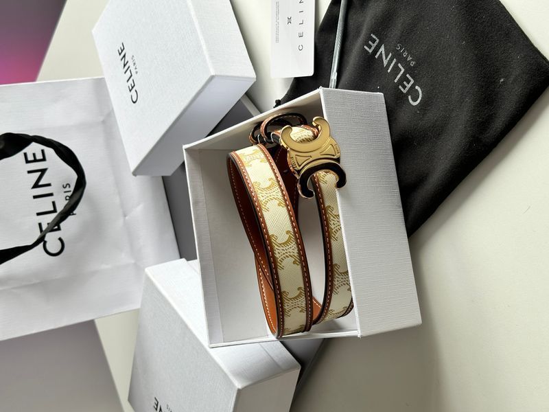 Celine Medium Triomphe Belt In Triomphe Canvas And Calfskin White 6612212 фото
