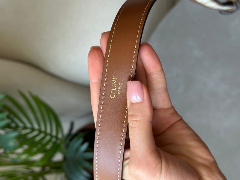 Celine Medium Triomphe Belt In Triomphe Canvas And Calfskin White 6612212 фото