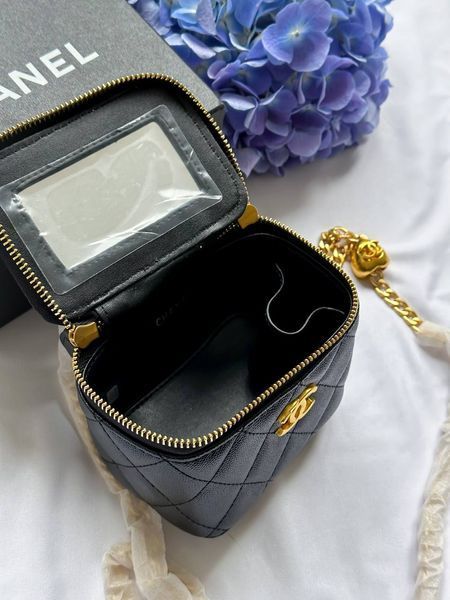 Chanel Classic Black Lambskin Pearl Crush Mini Vanity CaseТекстурна шкіра [оригінальна коробка] pr0023 фото