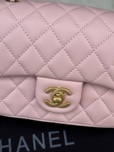 Chanel Mini Classic Single Flap in Pink/Gold Магнітна Коробка pr3800 фото