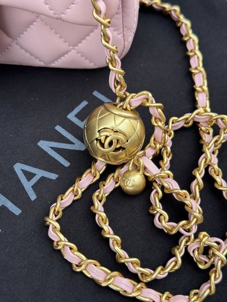 Chanel Mini Classic Single Flap in Pink/Gold Магнітна Коробка pr3800 фото
