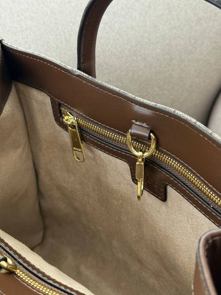 Gucci Ophidia Leather-Trimmed Monogrammed Coated-Canvas Tote [пильник] g02810 фото