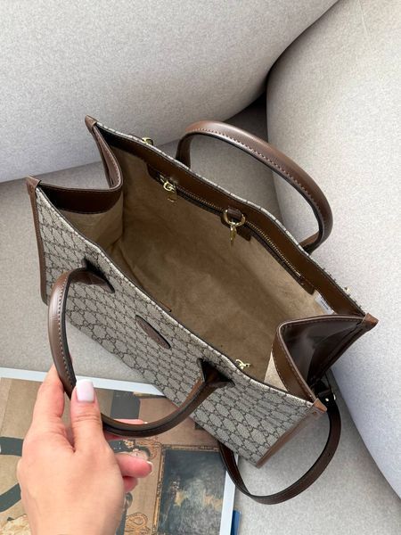 Gucci Ophidia Leather-Trimmed Monogrammed Coated-Canvas Tote [пильник] g02810 фото