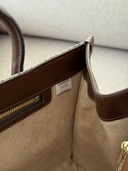Gucci Ophidia Leather-Trimmed Monogrammed Coated-Canvas Tote [пильник] g02810 фото