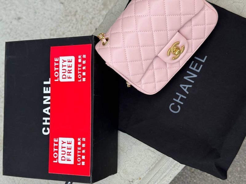 Chanel Mini Classic Single Flap in Pink/Gold Магнітна Коробка pr3800 фото