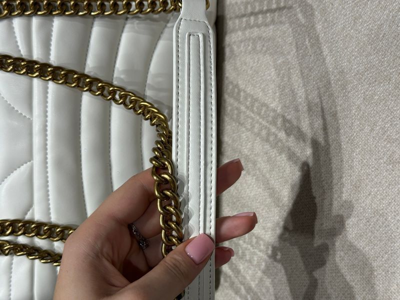 Pinko Big Love Bag Puff Butterfly Quilt White/Gold  991077 фото