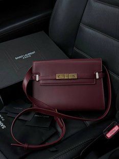 Saint Laurent Manhattan Leather Shoulder Bag Wine Магнітна + Захисна коробка pr5131 фото