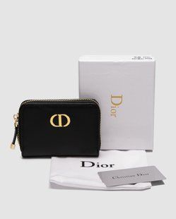 Гаманець Christian Dior 30 Montaigne Dahlia Zipped Coin Purse Black 8819188 фото