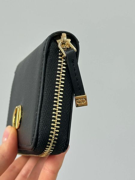 Гаманець Christian Dior 30 Montaigne Dahlia Zipped Coin Purse Black 8819188 фото