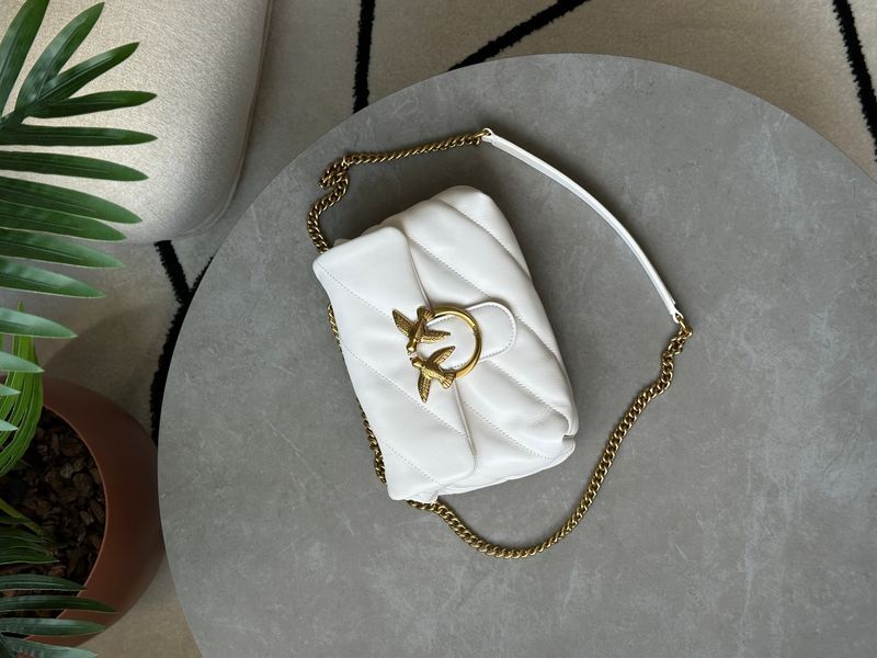 Pinko Baby Love Bag Puff Maxi Quilt White/Gold  991020 фото