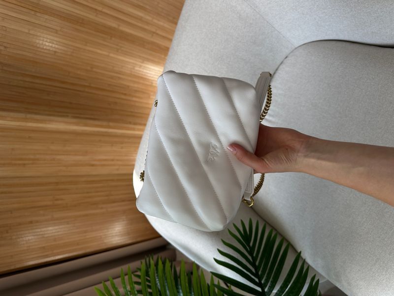 Pinko Baby Love Bag Puff Maxi Quilt White/Gold  991020 фото
