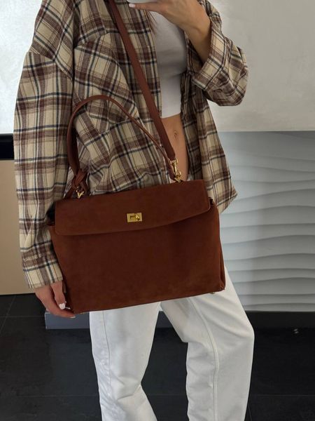 Balenciaga Rodeo Large Suede Brown/Gold Hardware B2112 фото