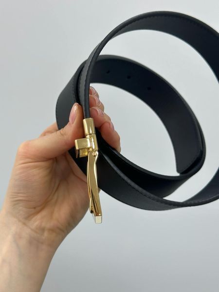Burberry Reversible Grainy Leather Belt &mdash; двосторонній шкіряний ремінь Gold  6617144 фото
