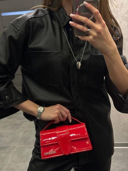 Jacquemus Le Bambino Small Handbag With Adjustable Crossbody red pr1058 фото