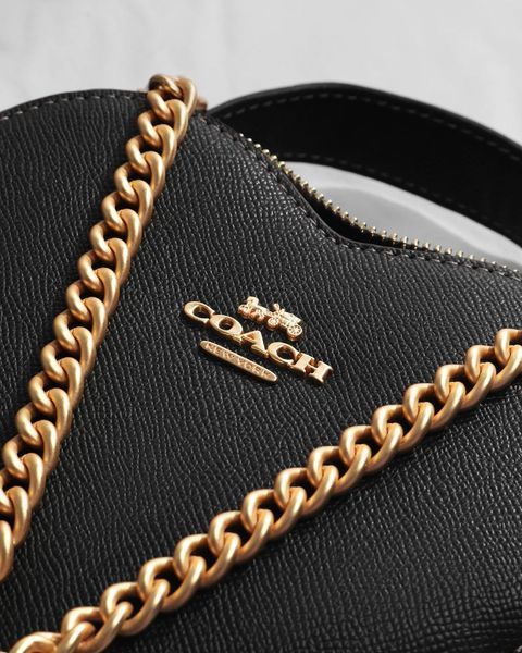Coach Valentine's Black Crossgrain Leather Heart Crossbody Bag pr00121 фото