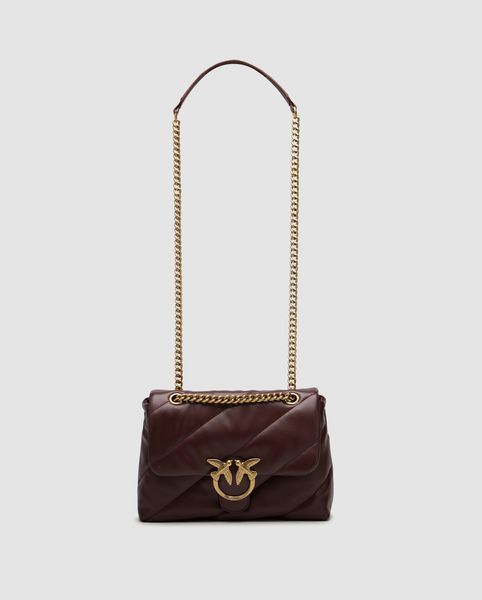 Pinko Big Love Bag Puff Maxi Quilt Burgundy/Gold 99636 фото