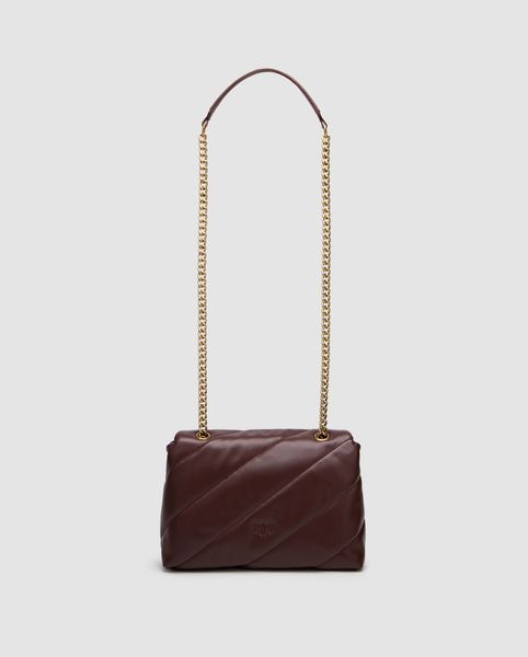 Pinko Big Love Bag Puff Maxi Quilt Burgundy/Gold 99636 фото
