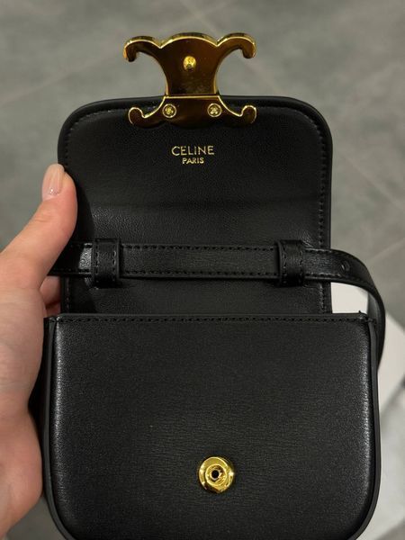 Celine Triomphe Mini Claude Shoulder Bag Black PREMIUM [оригінальна коробка] pr2291 фото