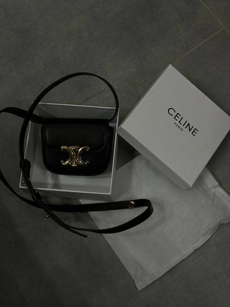 Celine Triomphe Mini Claude Shoulder Bag Black PREMIUM [оригінальна коробка] pr2291 фото