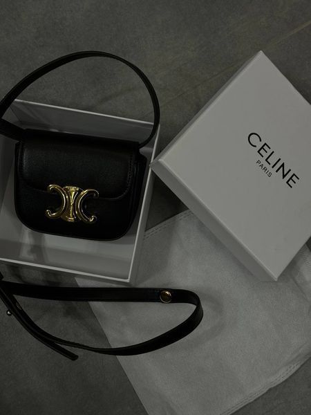 Celine Triomphe Mini Claude Shoulder Bag Black PREMIUM [оригінальна коробка] pr2291 фото