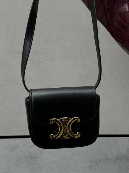Celine Triomphe Mini Claude Shoulder Bag Black PREMIUM [оригінальна коробка] pr2291 фото