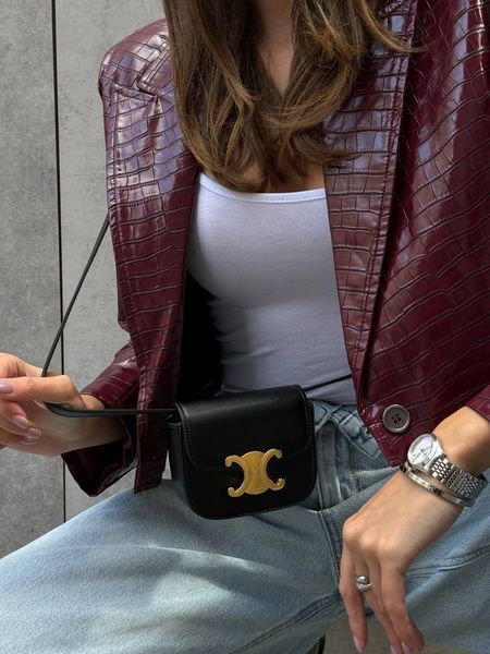Celine Triomphe Mini Claude Shoulder Bag Black PREMIUM [оригінальна коробка] pr2291 фото