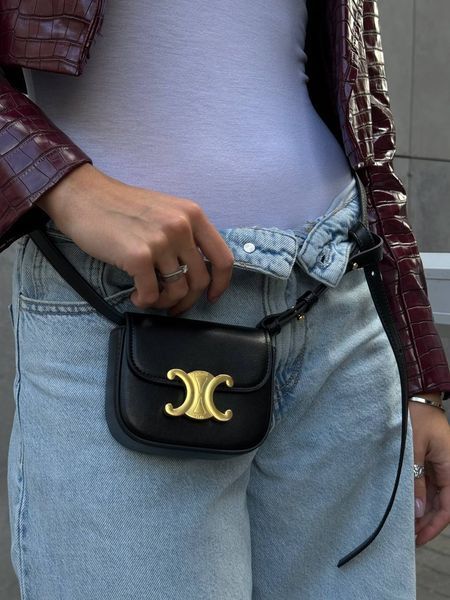 Celine Triomphe Mini Claude Shoulder Bag Black PREMIUM [оригінальна коробка] pr2291 фото