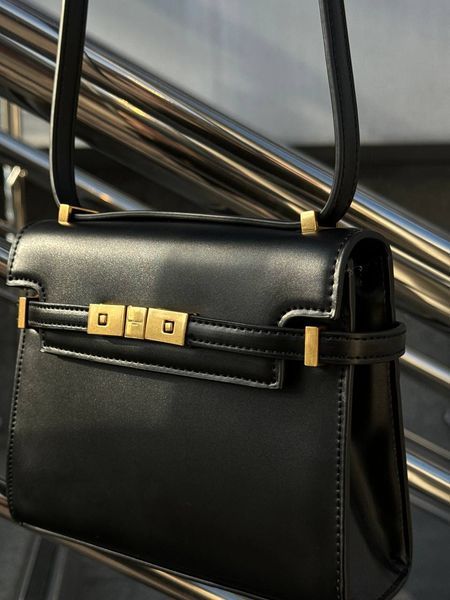 Saint Laurent Manhattan Medium Leather Shoulder Bag Black pr5120 фото