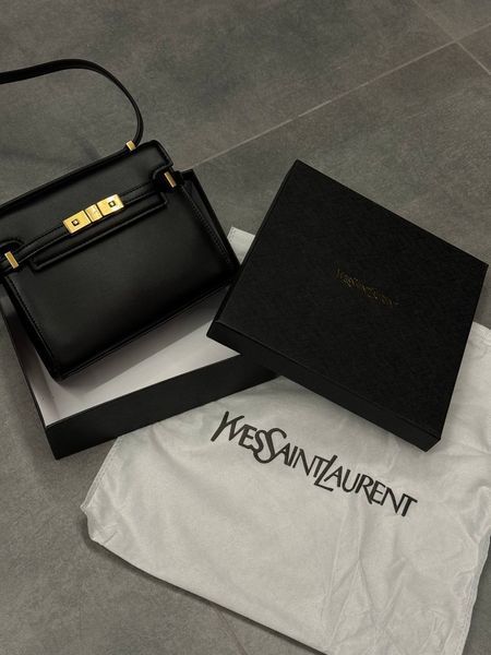 Saint Laurent Manhattan Medium Leather Shoulder Bag Black pr5120 фото