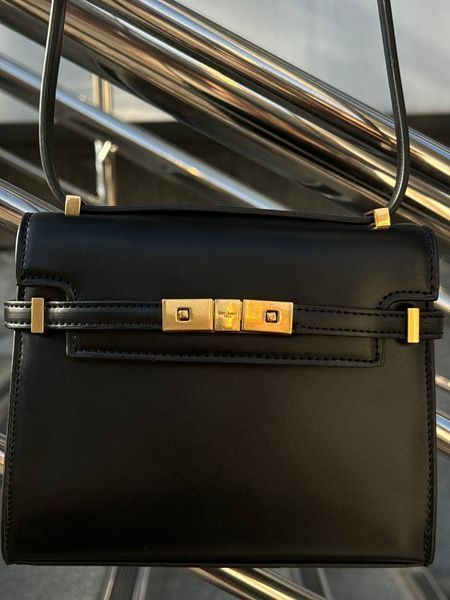 Saint Laurent Manhattan Medium Leather Shoulder Bag Black pr5120 фото