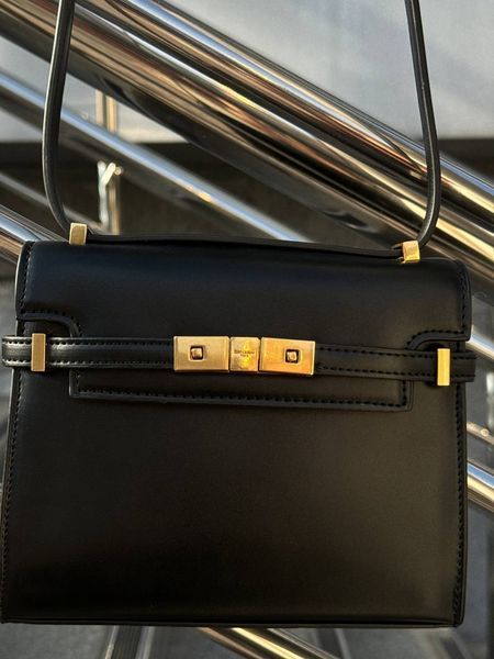Saint Laurent Manhattan Medium Leather Shoulder Bag Black pr5120 фото