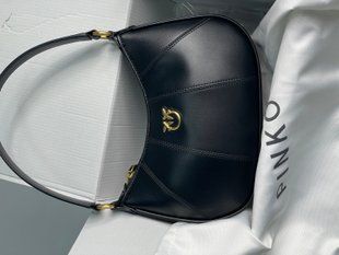 Pinko Hobo Bag Fine Grain Cow Leather Black 99310 фото