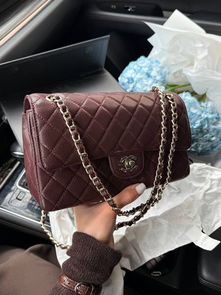 Chanel Classic 2.55 Medium Double Flap in Brown/Silver Магнітна Коробка pr2909 фото