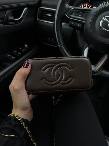 Chanel Classic Brown Lambskin Pearl Crush Vanity Gold [магнітна коробка] pr7879 фото