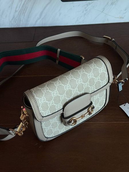 Gucci Horsebit 1955 Mini Bag Light Grey Soft [оригінальна коробка] pr02777 фото