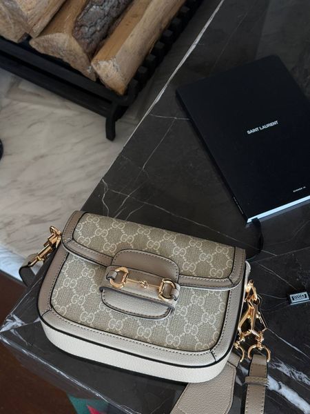 Gucci Horsebit 1955 Mini Bag Light Grey Soft [оригінальна коробка] pr02777 фото