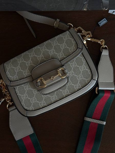 Gucci Horsebit 1955 Mini Bag Light Grey Soft [оригінальна коробка] pr02777 фото