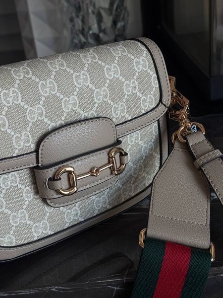 Gucci Horsebit 1955 Mini Bag Light Grey Soft [оригінальна коробка] pr02777 фото