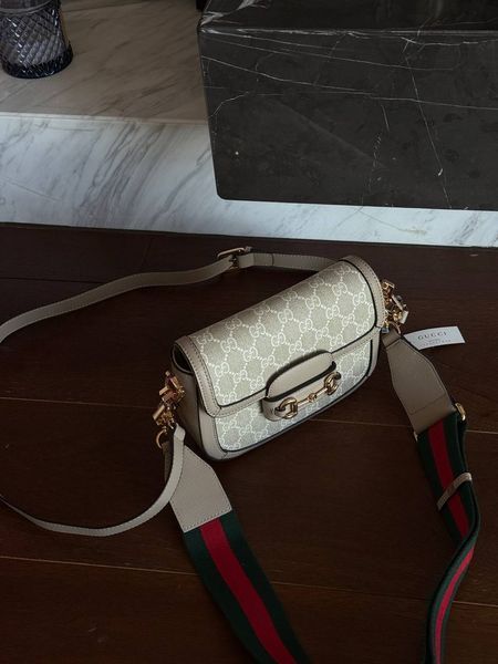 Gucci Horsebit 1955 Mini Bag Light Grey Soft [оригінальна коробка] pr02777 фото