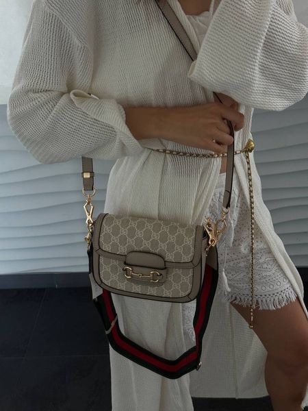 Gucci Horsebit 1955 Mini Bag Light Grey Soft [оригінальна коробка] pr02777 фото
