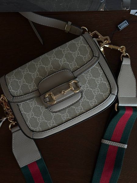 Gucci Horsebit 1955 Mini Bag Light Grey Soft [оригінальна коробка] pr02777 фото