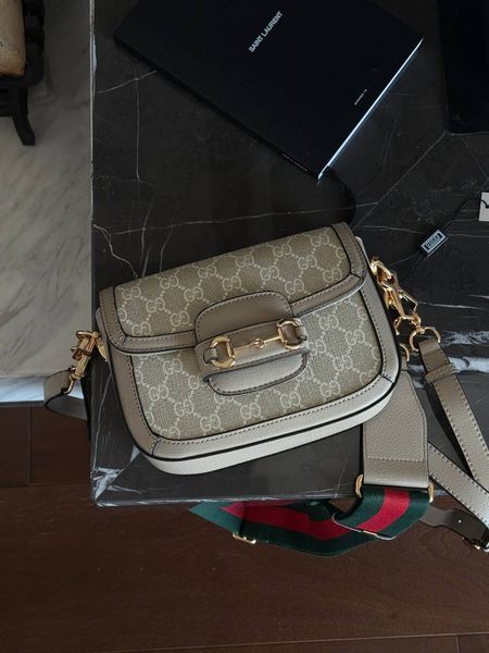 Gucci Horsebit 1955 Mini Bag Light Grey Soft [оригінальна коробка] pr02777 фото