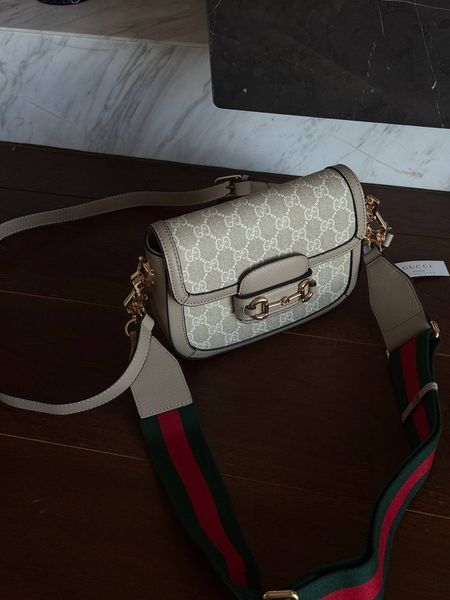 Gucci Horsebit 1955 Mini Bag Light Grey Soft [оригінальна коробка] pr02777 фото