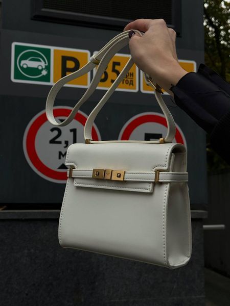Saint Laurent Manhattan Medium Leather Shoulder Bag Milk pr5121 фото