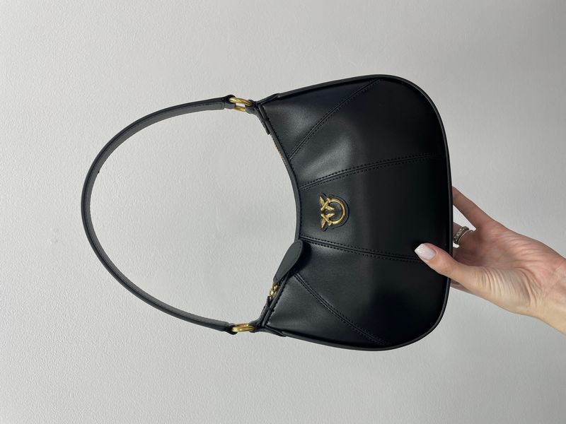 Pinko Hobo Bag Fine Grain Cow Leather Black 99310 фото